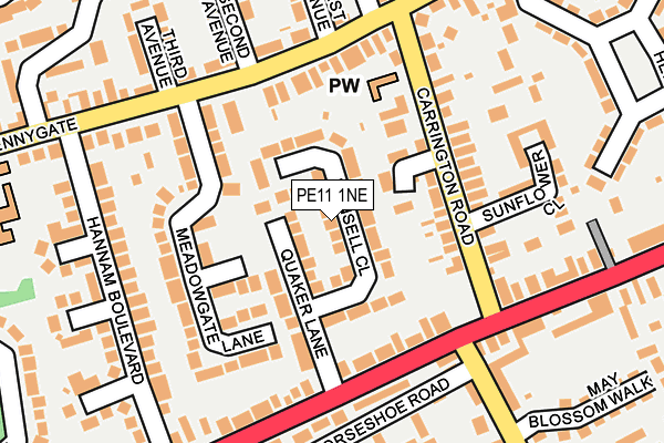 PE11 1NE map - OS OpenMap – Local (Ordnance Survey)