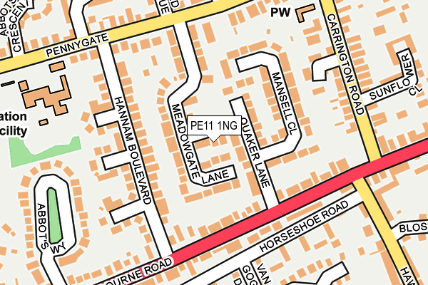 PE11 1NG map - OS OpenMap – Local (Ordnance Survey)