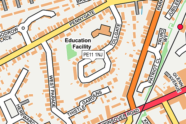 PE11 1NJ map - OS OpenMap – Local (Ordnance Survey)