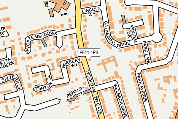 PE11 1PB map - OS OpenMap – Local (Ordnance Survey)
