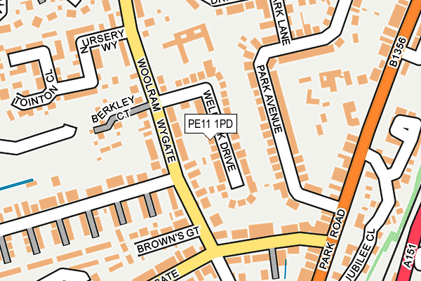 PE11 1PD map - OS OpenMap – Local (Ordnance Survey)