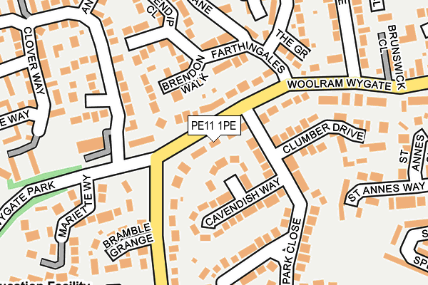 PE11 1PE map - OS OpenMap – Local (Ordnance Survey)