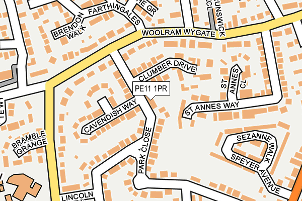 PE11 1PR map - OS OpenMap – Local (Ordnance Survey)