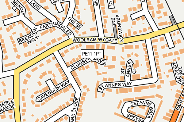 PE11 1PT map - OS OpenMap – Local (Ordnance Survey)