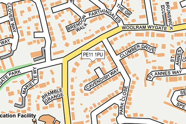 PE11 1PU map - OS OpenMap – Local (Ordnance Survey)
