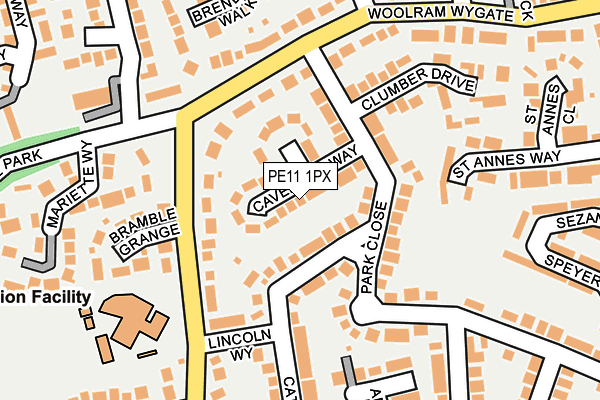 PE11 1PX map - OS OpenMap – Local (Ordnance Survey)