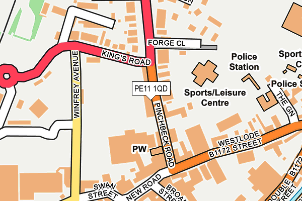 Map of SPALDING STORAGE LIMITED at local scale