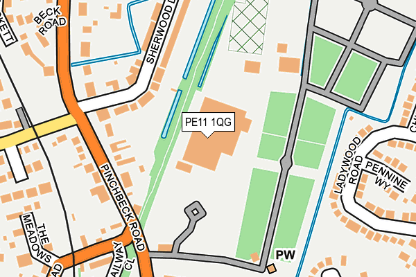 PE11 1QG map - OS OpenMap – Local (Ordnance Survey)