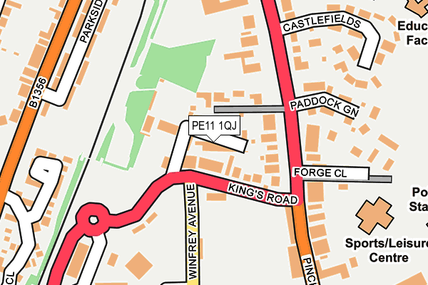 PE11 1QJ map - OS OpenMap – Local (Ordnance Survey)
