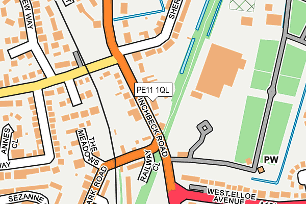PE11 1QL map - OS OpenMap – Local (Ordnance Survey)