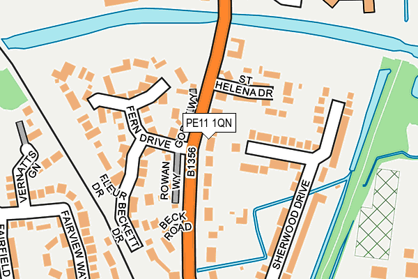 PE11 1QN map - OS OpenMap – Local (Ordnance Survey)