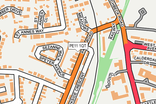 PE11 1QT map - OS OpenMap – Local (Ordnance Survey)