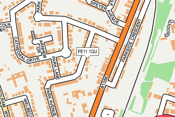 PE11 1QU map - OS OpenMap – Local (Ordnance Survey)