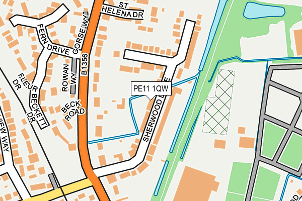 PE11 1QW map - OS OpenMap – Local (Ordnance Survey)