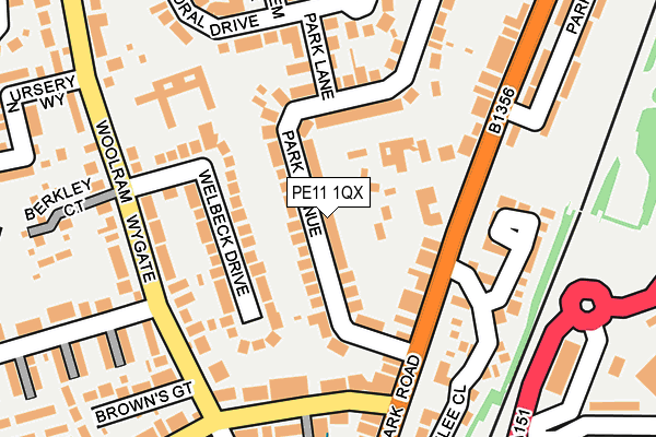 PE11 1QX map - OS OpenMap – Local (Ordnance Survey)