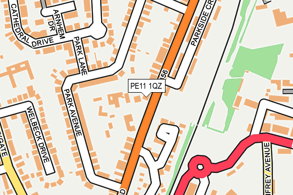 PE11 1QZ map - OS OpenMap – Local (Ordnance Survey)