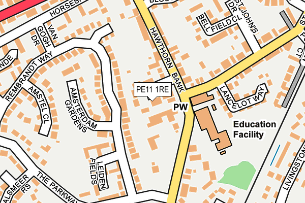 PE11 1RE map - OS OpenMap – Local (Ordnance Survey)