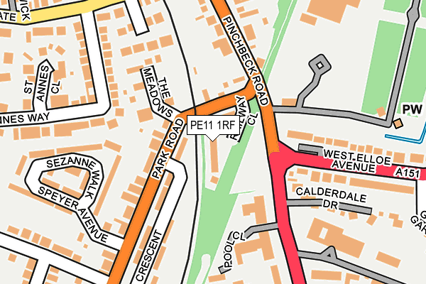 PE11 1RF map - OS OpenMap – Local (Ordnance Survey)