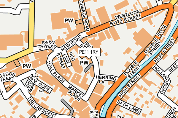 PE11 1RY map - OS OpenMap – Local (Ordnance Survey)