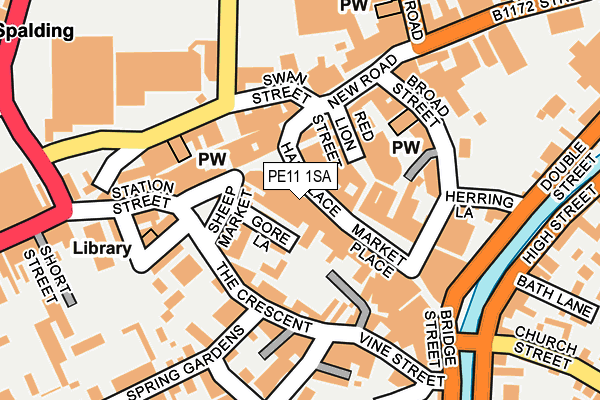 PE11 1SA map - OS OpenMap – Local (Ordnance Survey)