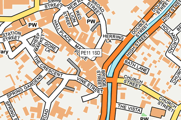 PE11 1SD map - OS OpenMap – Local (Ordnance Survey)