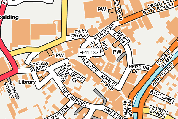 PE11 1SG map - OS OpenMap – Local (Ordnance Survey)