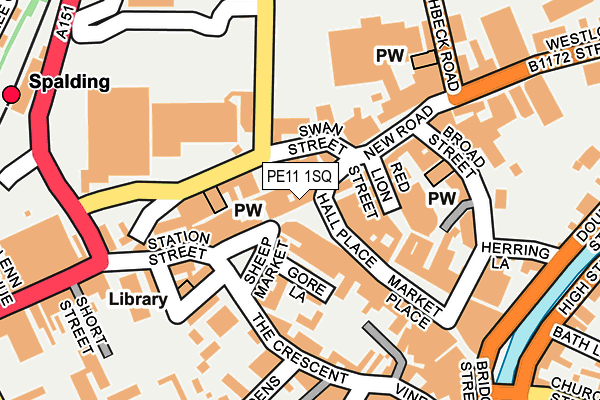 PE11 1SQ map - OS OpenMap – Local (Ordnance Survey)