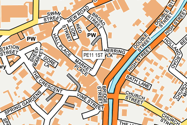 PE11 1ST map - OS OpenMap – Local (Ordnance Survey)