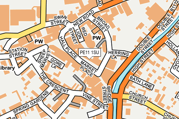 PE11 1SU map - OS OpenMap – Local (Ordnance Survey)