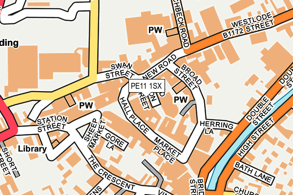 PE11 1SX map - OS OpenMap – Local (Ordnance Survey)
