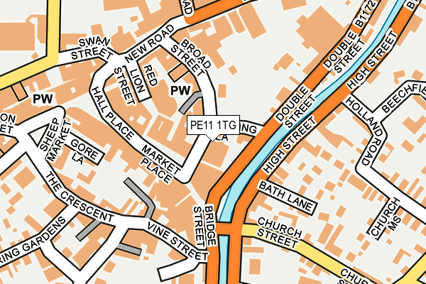 PE11 1TG map - OS OpenMap – Local (Ordnance Survey)