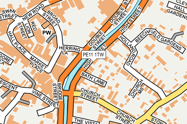 PE11 1TW map - OS OpenMap – Local (Ordnance Survey)