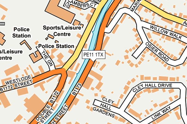 PE11 1TX map - OS OpenMap – Local (Ordnance Survey)