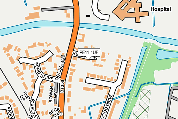 PE11 1UF map - OS OpenMap – Local (Ordnance Survey)