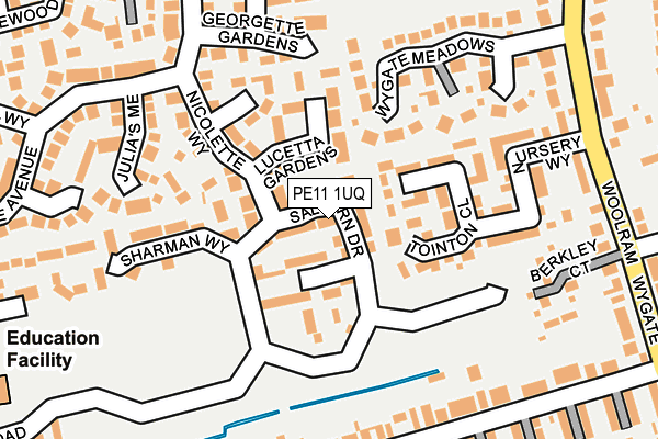 PE11 1UQ map - OS OpenMap – Local (Ordnance Survey)