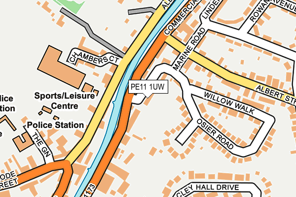 PE11 1UW map - OS OpenMap – Local (Ordnance Survey)