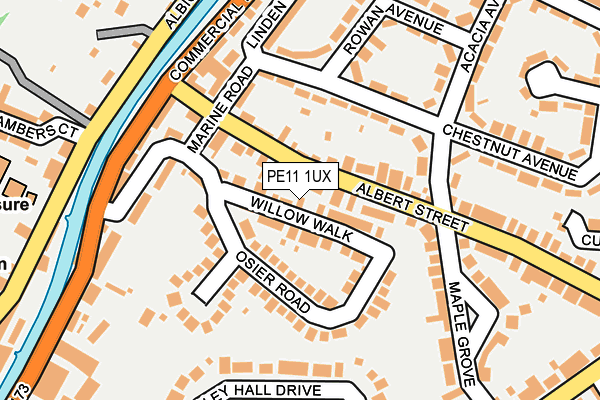 PE11 1UX map - OS OpenMap – Local (Ordnance Survey)