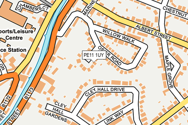 PE11 1UY map - OS OpenMap – Local (Ordnance Survey)