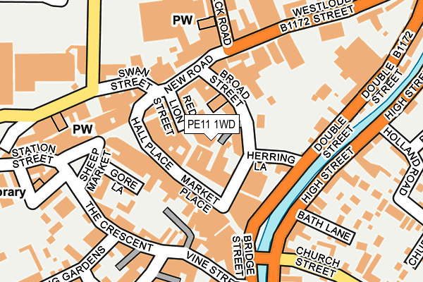 PE11 1WD map - OS OpenMap – Local (Ordnance Survey)