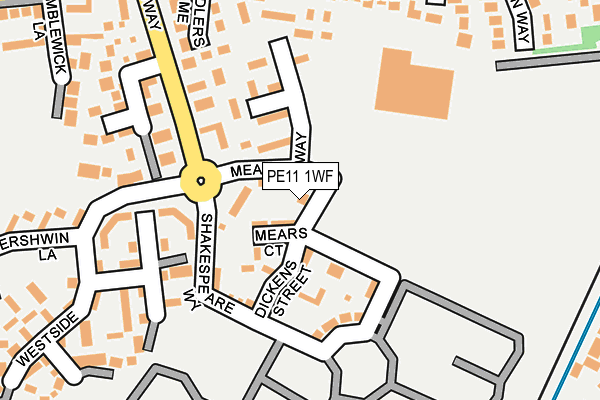 PE11 1WF map - OS OpenMap – Local (Ordnance Survey)