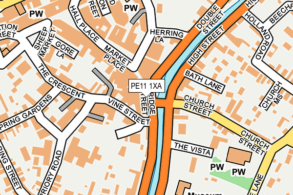 PE11 1XA map - OS OpenMap – Local (Ordnance Survey)