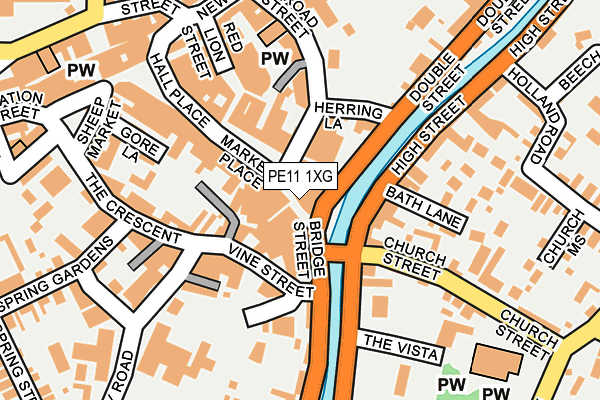 PE11 1XG map - OS OpenMap – Local (Ordnance Survey)