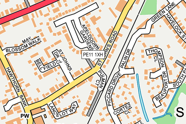 PE11 1XH map - OS OpenMap – Local (Ordnance Survey)