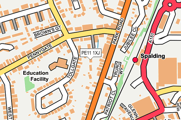 PE11 1XJ map - OS OpenMap – Local (Ordnance Survey)