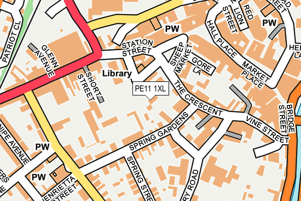 PE11 1XL map - OS OpenMap – Local (Ordnance Survey)