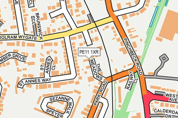 PE11 1XR map - OS OpenMap – Local (Ordnance Survey)