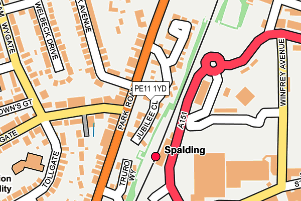 PE11 1YD map - OS OpenMap – Local (Ordnance Survey)