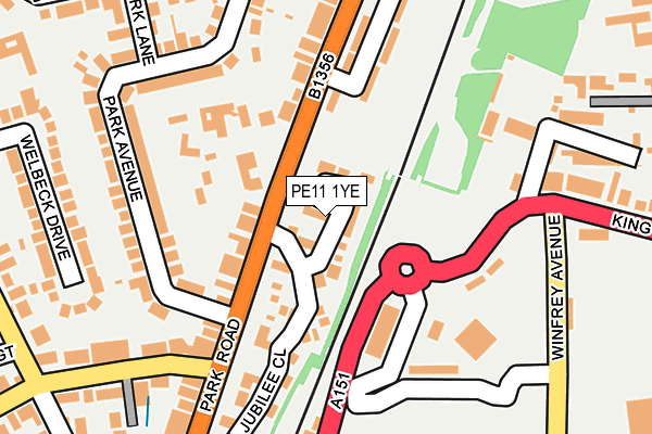 PE11 1YE map - OS OpenMap – Local (Ordnance Survey)