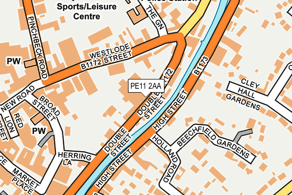 PE11 2AA map - OS OpenMap – Local (Ordnance Survey)