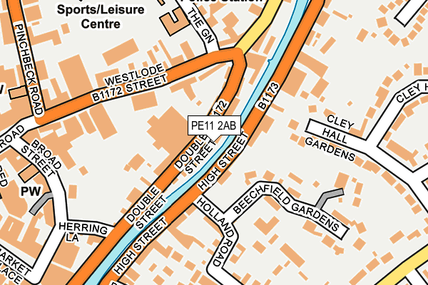 PE11 2AB map - OS OpenMap – Local (Ordnance Survey)